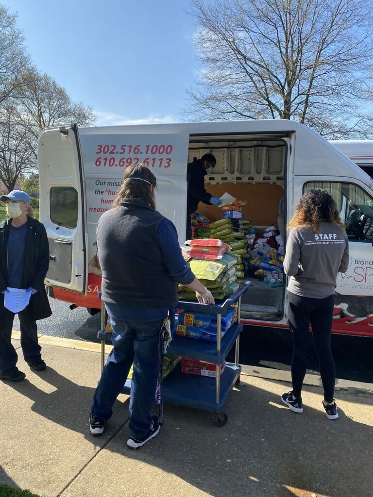 Brandywine Valley SPCA Drivethru pet food pantries in Chester